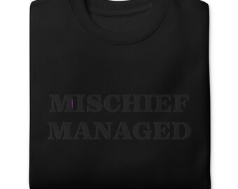 Mischief Managed - Bolt and Glasses detail on sleeve - Embroidered Sweatshirt