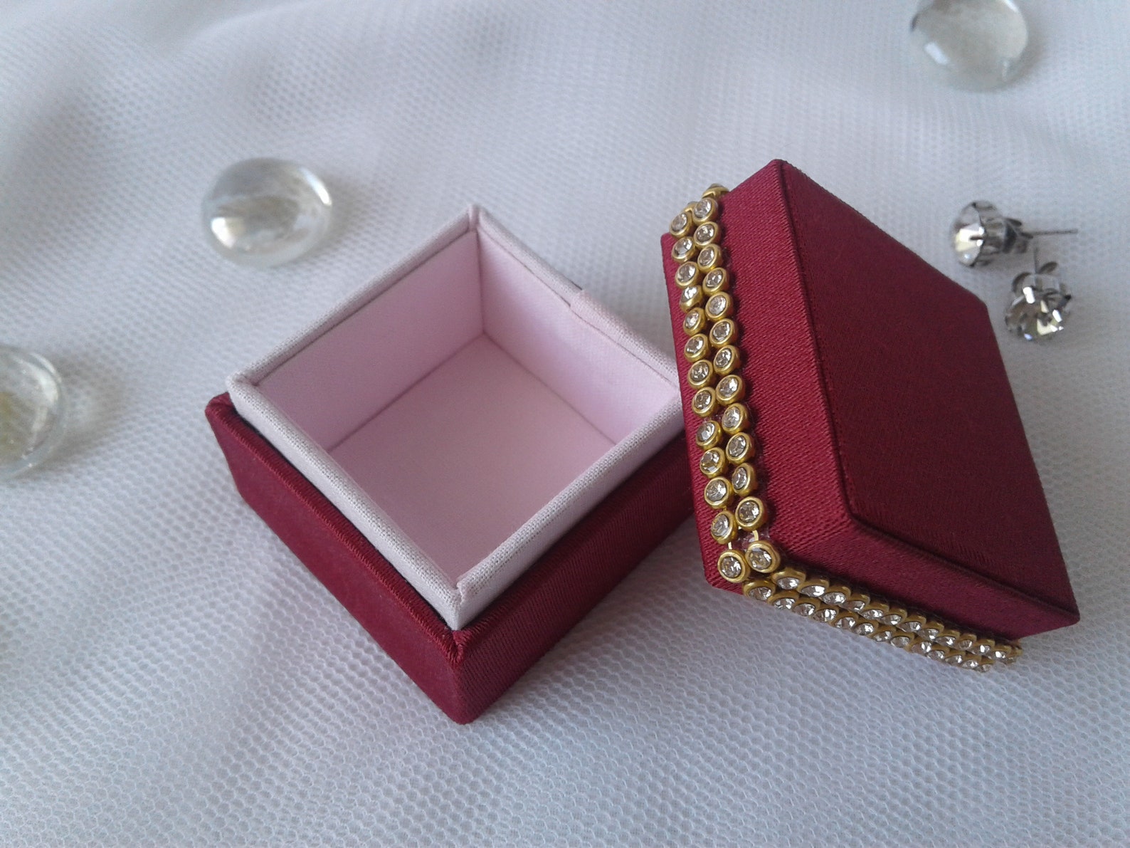 Ring Box Engagement Burgundy Ring Box Red Proposal Ring Box Etsy