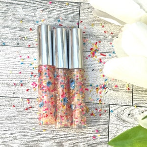 10ml Cookie Monster lipgloss, clear lipgloss, perfect git for kids, cake batter scented