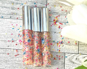 10ml Cookie Monster lipgloss, clear lipgloss, perfect git for kids, cake batter scented