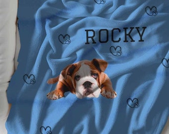 Personalized Dog Photo Blanket -Pet Mothers Day Gift Custom Photo Picture Blanket Pet Name Memorial Dog Loss Cat Gift Custom Pet. Pet Lover
