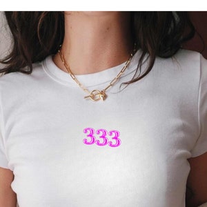 333 retro Y2K baby tee,90's tshirt, baby lucky you crop top,lucky you baby tee,trendy y2k shirt,y2k baby tee,y2k graphic baby tee, aesthetic image 1