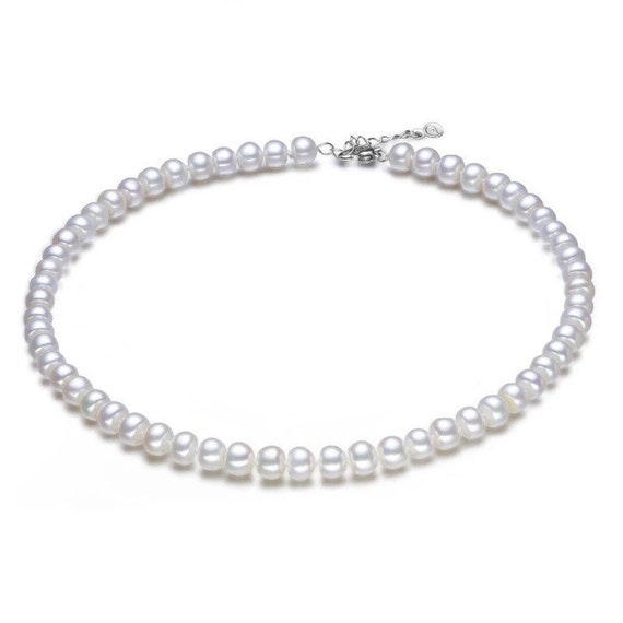 8 mm Classic Freshwater Pearl Necklace with Magnetic Clasp