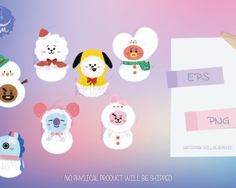 May include: Set of ten digital clipart images featuring cartoon snowmen with different facial expressions and winter accessories. The snowmen are dressed in various outfits, including a red Santa hat, a yellow sweater, and a green scarf. The images are perfect for creating winter-themed crafts, cards, and other projects.