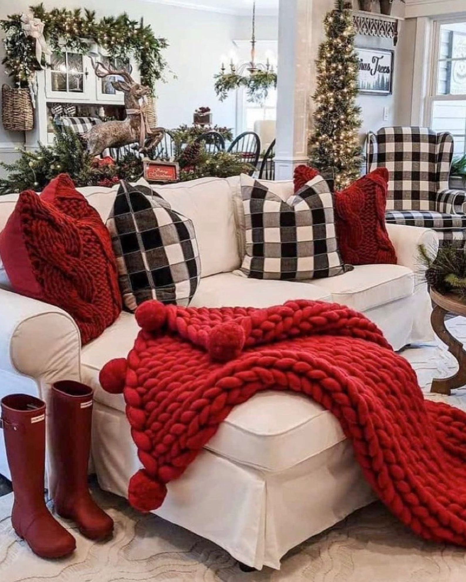 Merino Wool Giant Blanket Chunky Knit Blanket Throw Cosy Merino Blanket