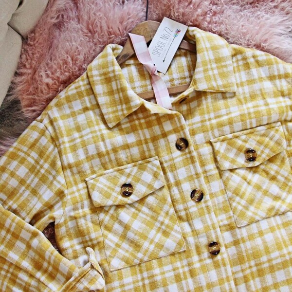 Mustard Plaid Shirt Etsy