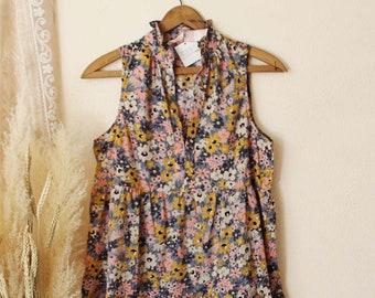 Daisy Bio-Baumwolle Floral Süßes natürliches Sommerkleid ~ Damen klein bis groß