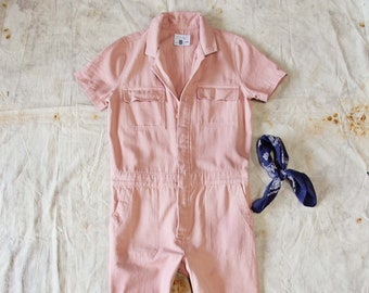 pink workers jumpsuit