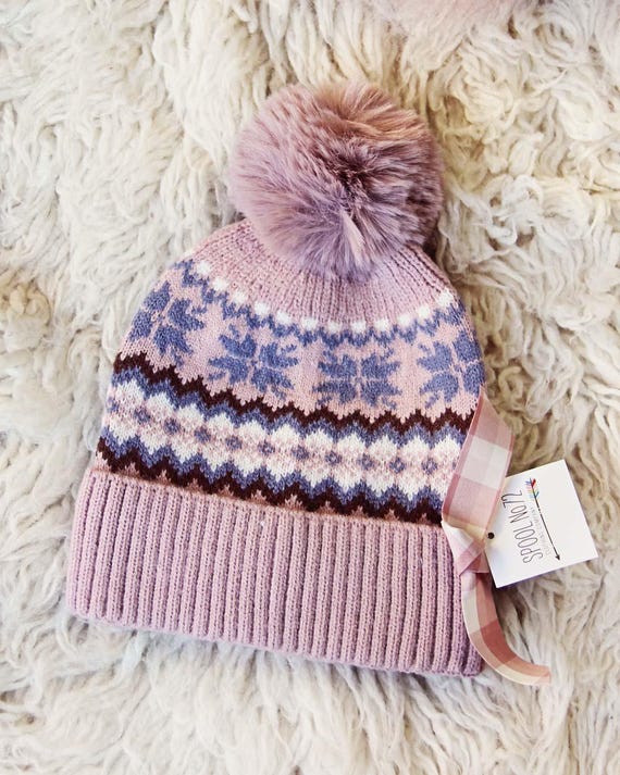 New Fair Isle Cozy Knit Winter Pom Pom Beanie Hat - Etsy  display picture 2