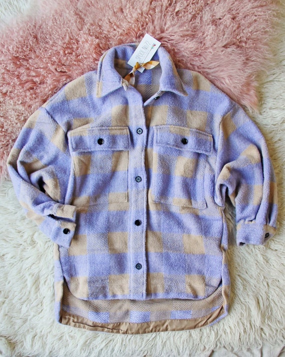 Plaid button up jacket sale