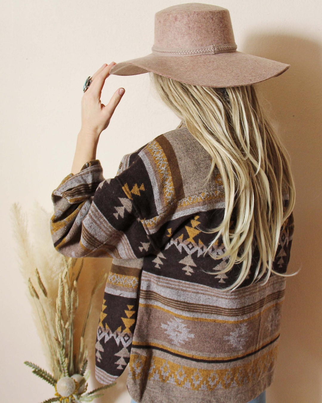 Bozeman Native Aztec Wheat Fields Boho Knit Vintage Inspired Shirt ...