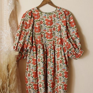 New Poppies Cotton Printed Whimsical Spring & Summer Dress ~ Women's ...