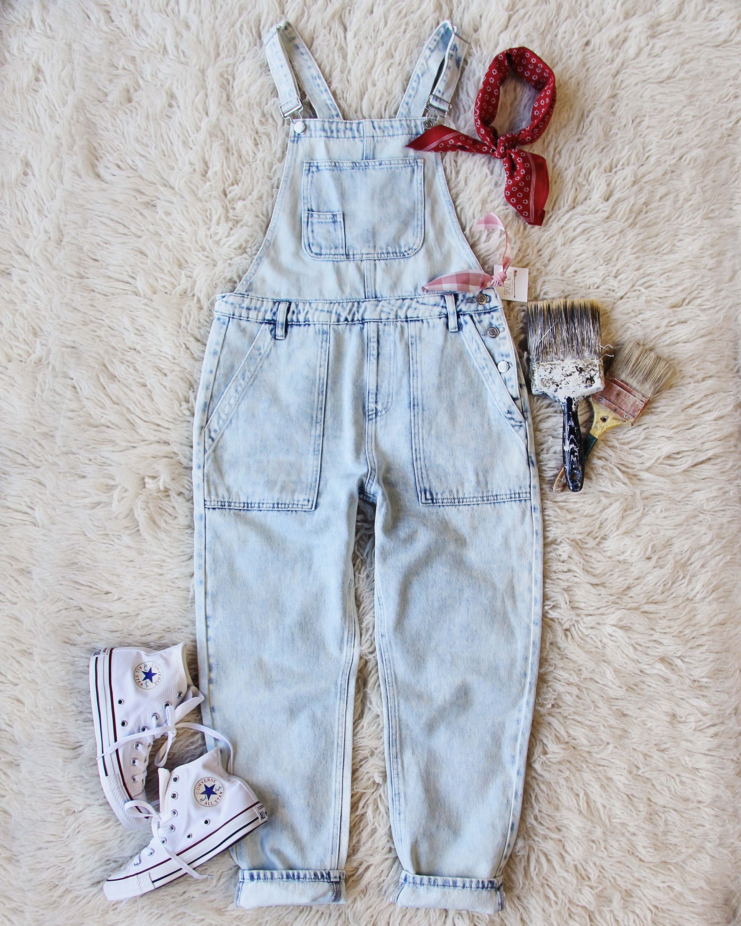 Soft Washed Cute Cotton Overalls 