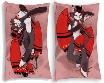 Hazbin Hotel Husk medium dakimakura. Furry soft pillowcase 2 side same design printed. Boy body pillow of your favorite character Friki gift