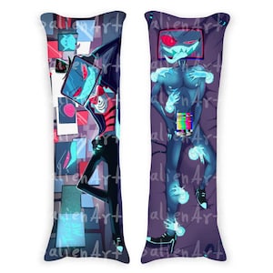 Hazbin Hotel Vox Dakimakura. Funda de almohada de cuerpo suave, diseño diferente impreso en 2 lados. Almohada corporal de niño de tus personajes favoritos. imagen 3