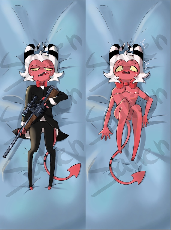 Dakimakura grande Alastor de Hazbin Hotel. Funda de almohada