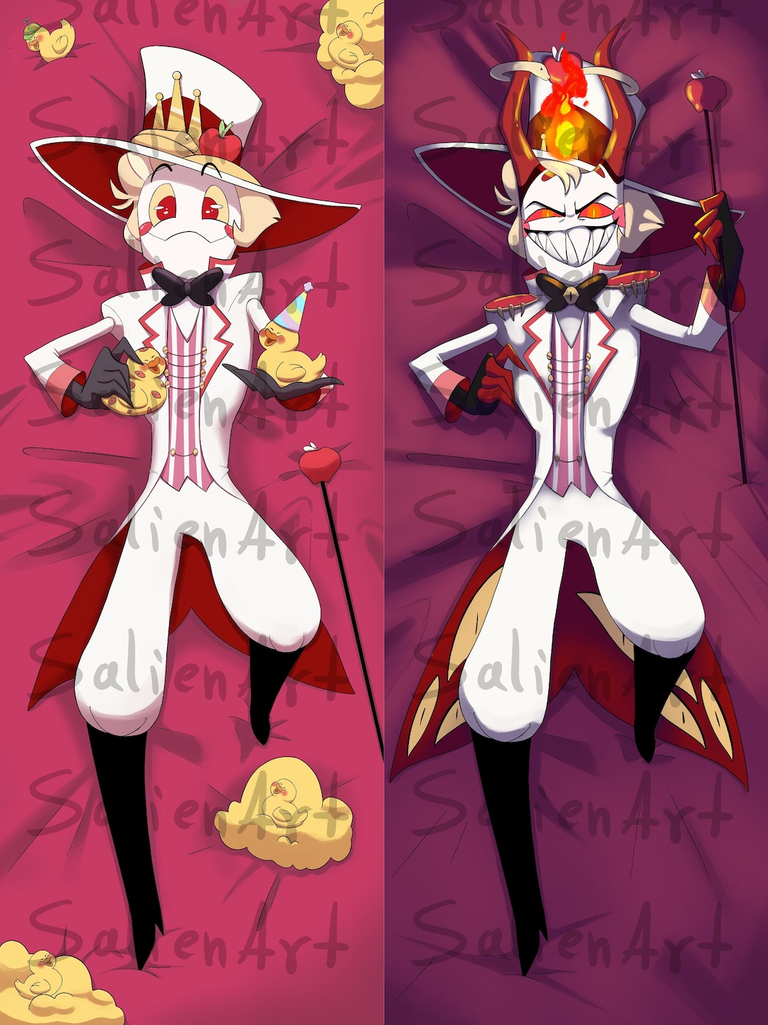 Hazbin Hotel Lucifer Dakimakura. Soft Body Pillowcase, 2 Side Different ...