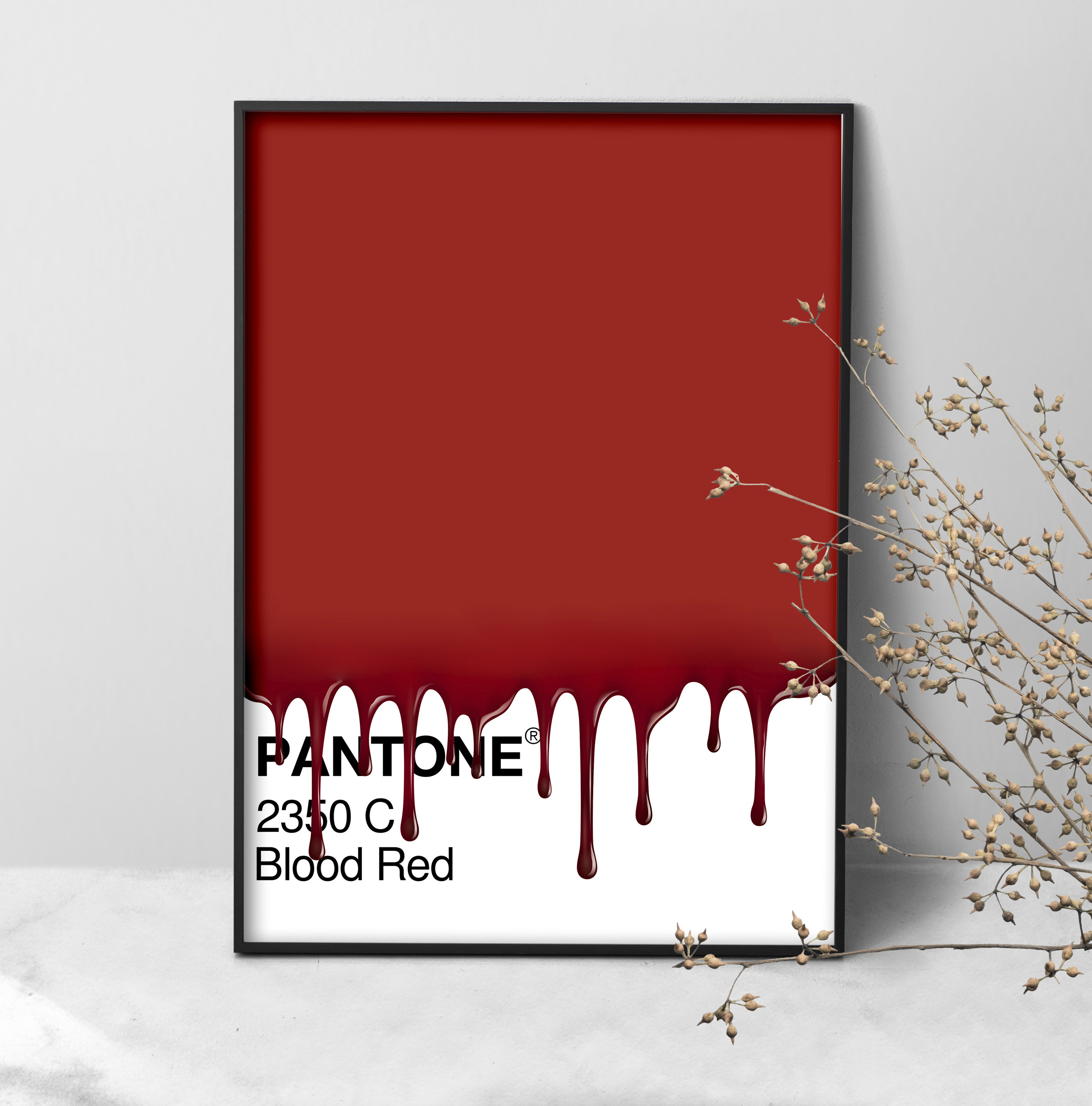 Pantone Blood Red Print. Bloody Art Print. Dripping Blood Etsy Canada