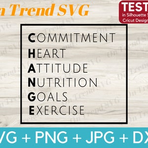 Workout svg, motivational svg, inspirational svg, "Change" SVG PNG DXF cut files