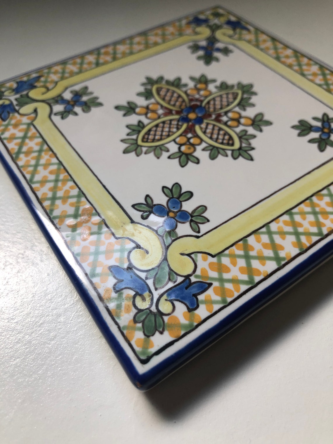 ITALIAN LEMON Kitchen Tile Rare Vintage Kitchen Tile Trivet Etsy