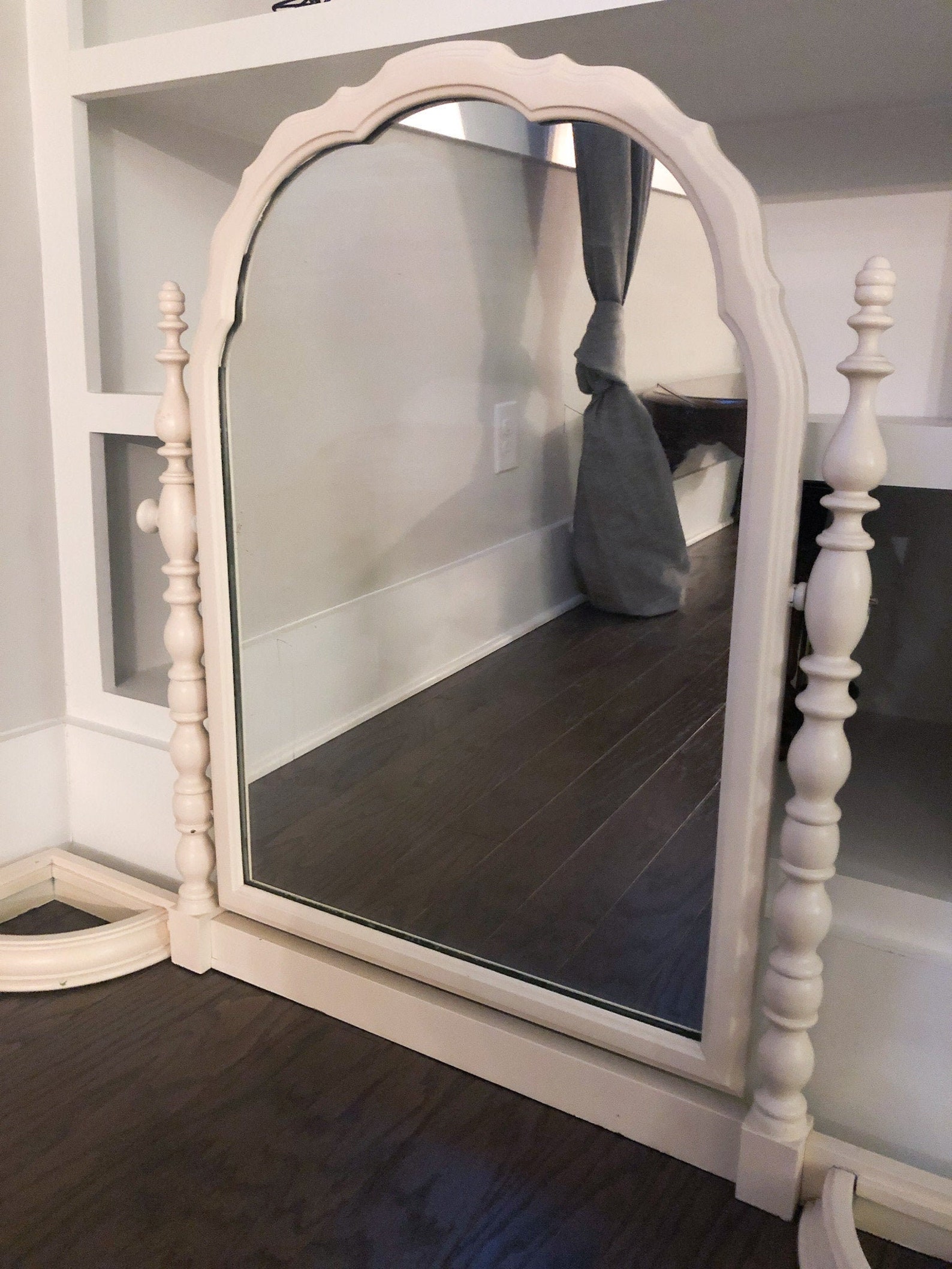 Vintage Wooden Vanity Titled Barley Twist Mirror BEIGE Etsy