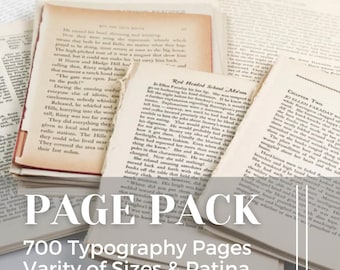 Vintage Book Pages 700+, Typography, Scrapbook Paper