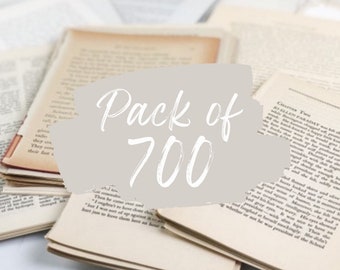 Vintage Book Pages 700+, Typography, Scrapbook Paper