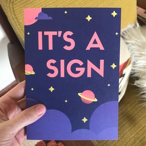 Stars Clouds Space Birthday, Just Because, Blank Greeting Card