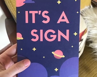 Stars Clouds Space Birthday, Just Because, Blank Greeting Card