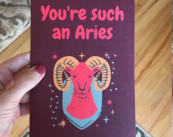 Aries Zodiac Birthday Greeting Card