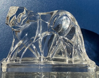 George Chevalier for Baccarat - Art Deco sculpture tiger - cristal - 1925 - Statue
