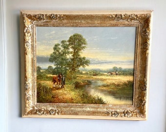 Chris D Howells - Painting - Frame - Man with horse in a landscape