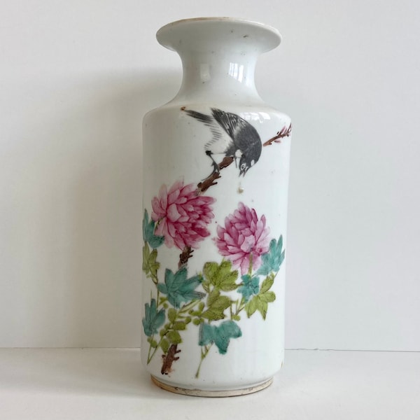 RESERVED - Chinese porcelain - Vase - Republic period - Kalligrafie - Early 20th century