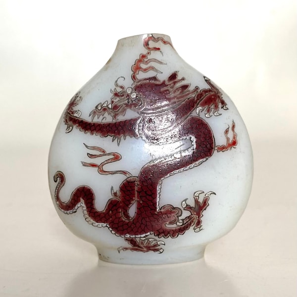 Chinese snuff bottle - Snuff-bottle - Chinese porcelain - - Dragon - Republic era - PROC (People's Republic of China) - Asian art