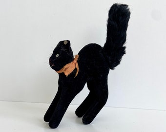 Steiff - Black cat - Black Thom - Scary cat - Germany - Vintage - 60's