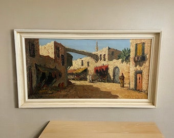 Hendrikus Leonardus Verheijen - Pintura - Óleo sobre lienzo - Calle de Marrakech - Siglo XX - H.L Verheijen