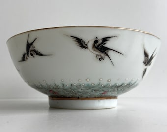 Chinese porcelain - Bowl - Republic period - Marked - Birds