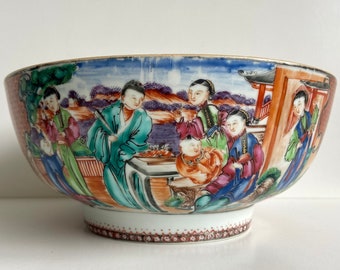Chinese porcelain - Big size - Bowl - Qianlong dynastie - Mandarin decor