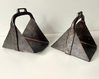 Vintage Diablo Stirrups Sterling Silver Overlay Stainless
