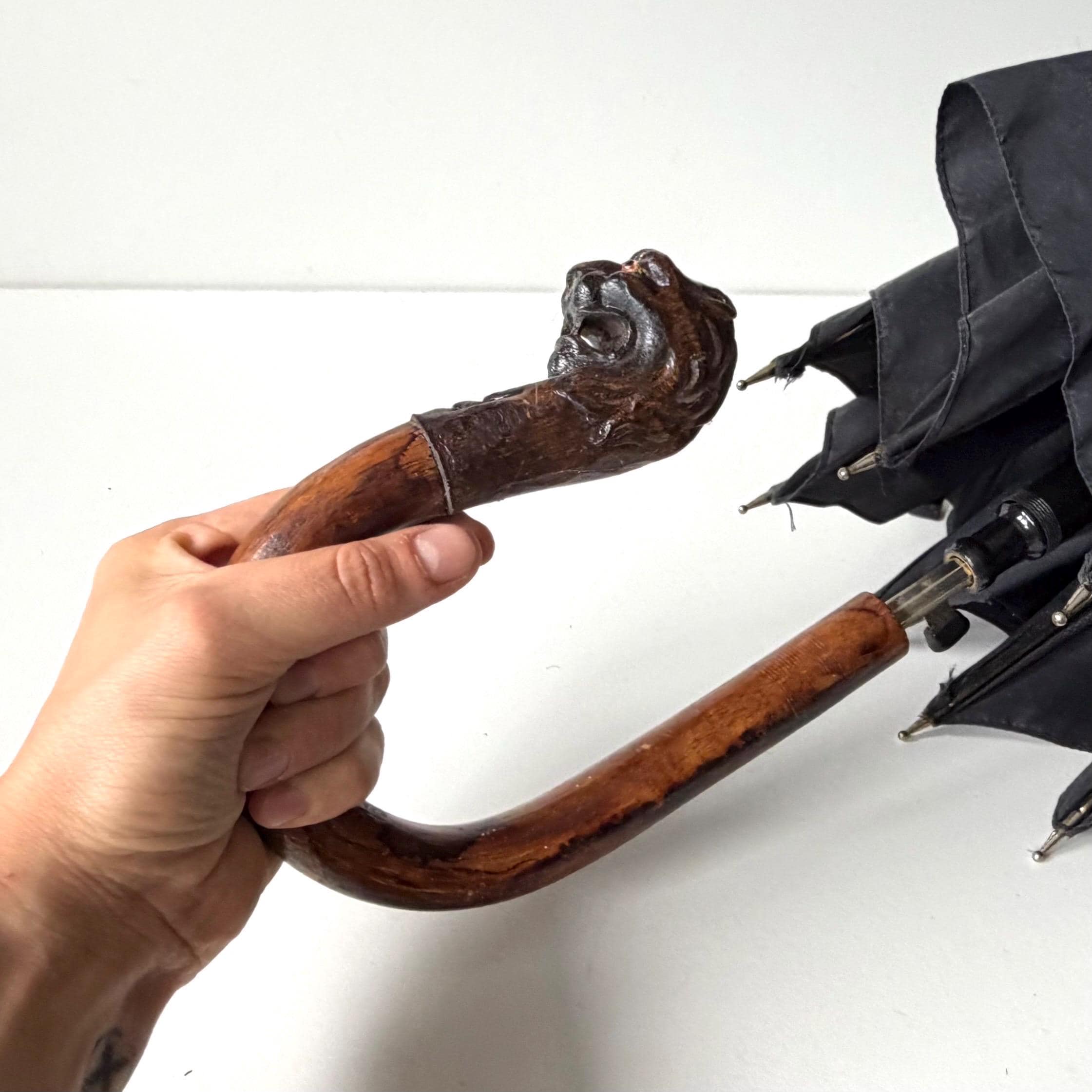 Wood Handle Umbrella Vintage - Etsy