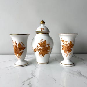 Herend Apponyi - Jarrones pequeños - Naranja - Siglo XX - Porcelana húngara