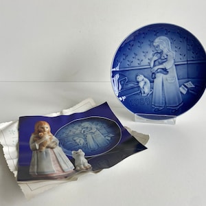 Bing and Grondahl (B&G) 1989 Barnetsdag (Children&#39;s day) collectible limited edition plate &#39;Bedtime&#39; with original certificaten - Denmark
