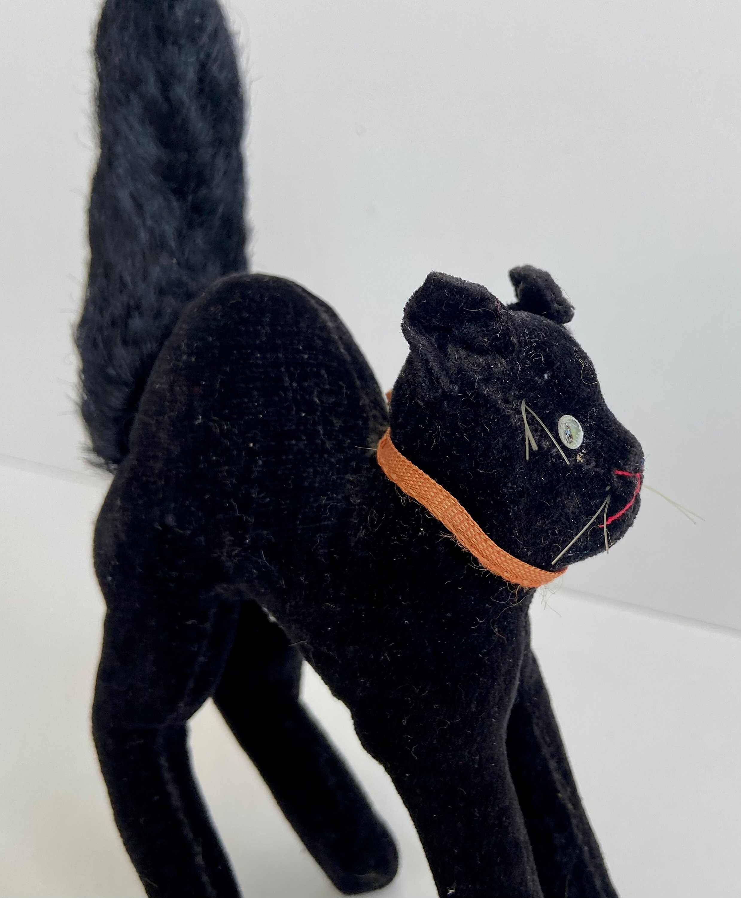 Schuco シュコヴィンテージ黒猫ぬいぐるみ靴下猫ワイヤー入り