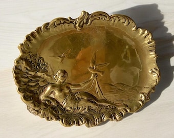 Antique brass plaque - Wall - Mythological decoration - 19th century - France