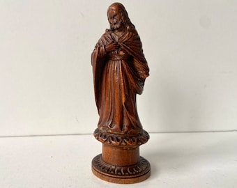 Miniatura - Século XVII - Jesus - Escultura - Madeira - Alta Época - Alemanha - Buxo - Entalhe