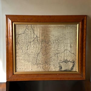 Alte Landkarte - Bowen - Mentz und Triers - Rhein - Wirtemberg - Frankenschwaben - Papier - Eine neue Richten-Karte - Gerahmt