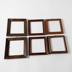 Sechs Delfter Fliesenrahmen aus Holz - 20.Jh. - Antik - Vintage - Eichenholz