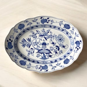 Plato para servir - Cebolla azul - Zwiebelmuster - Porcelana alemana - Vajilla - Huttensteinach - Hirsch - Meissen - Hutschenreuther