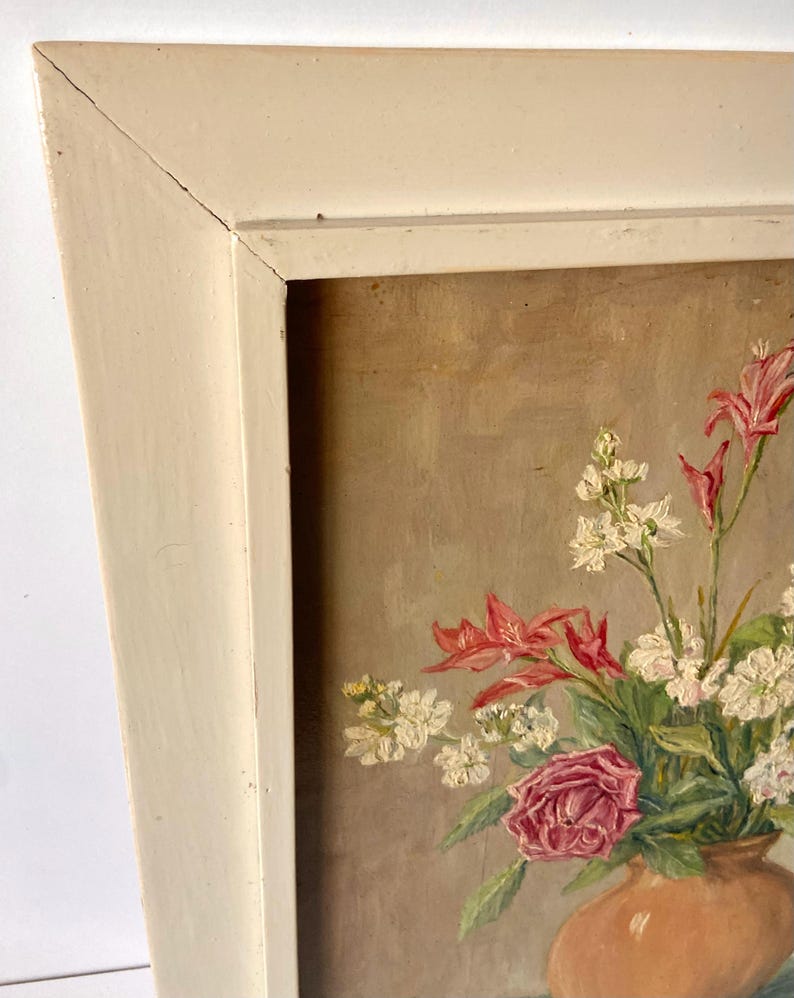 Spros 1946 Painting Still Life Vase With Flowers Painted by Spros Oil