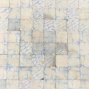 64 x Antique Delft tiles - Blue and white marble decoration - Delftware - Wall - Kitchen - Fireplace - Imperfections